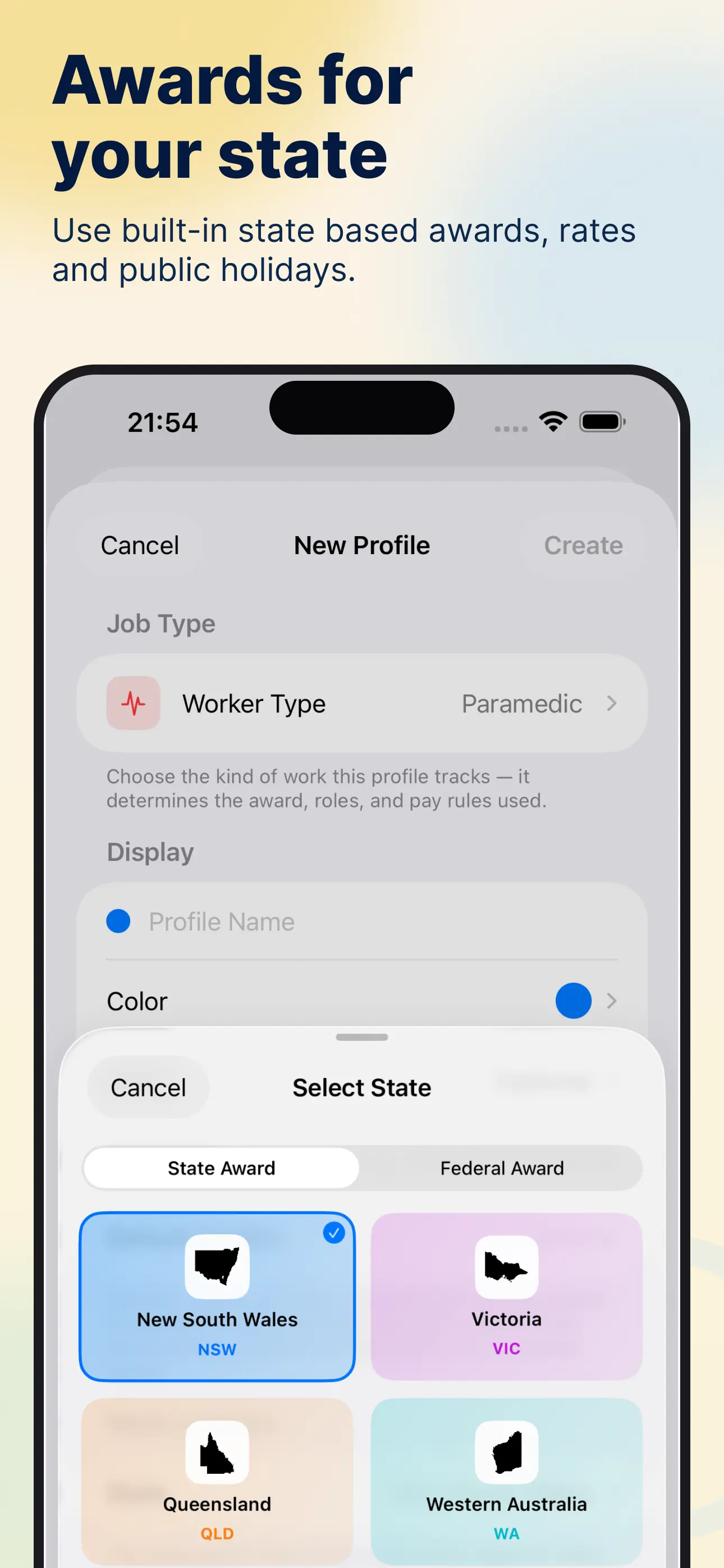 MyRoster app — Awards for your state