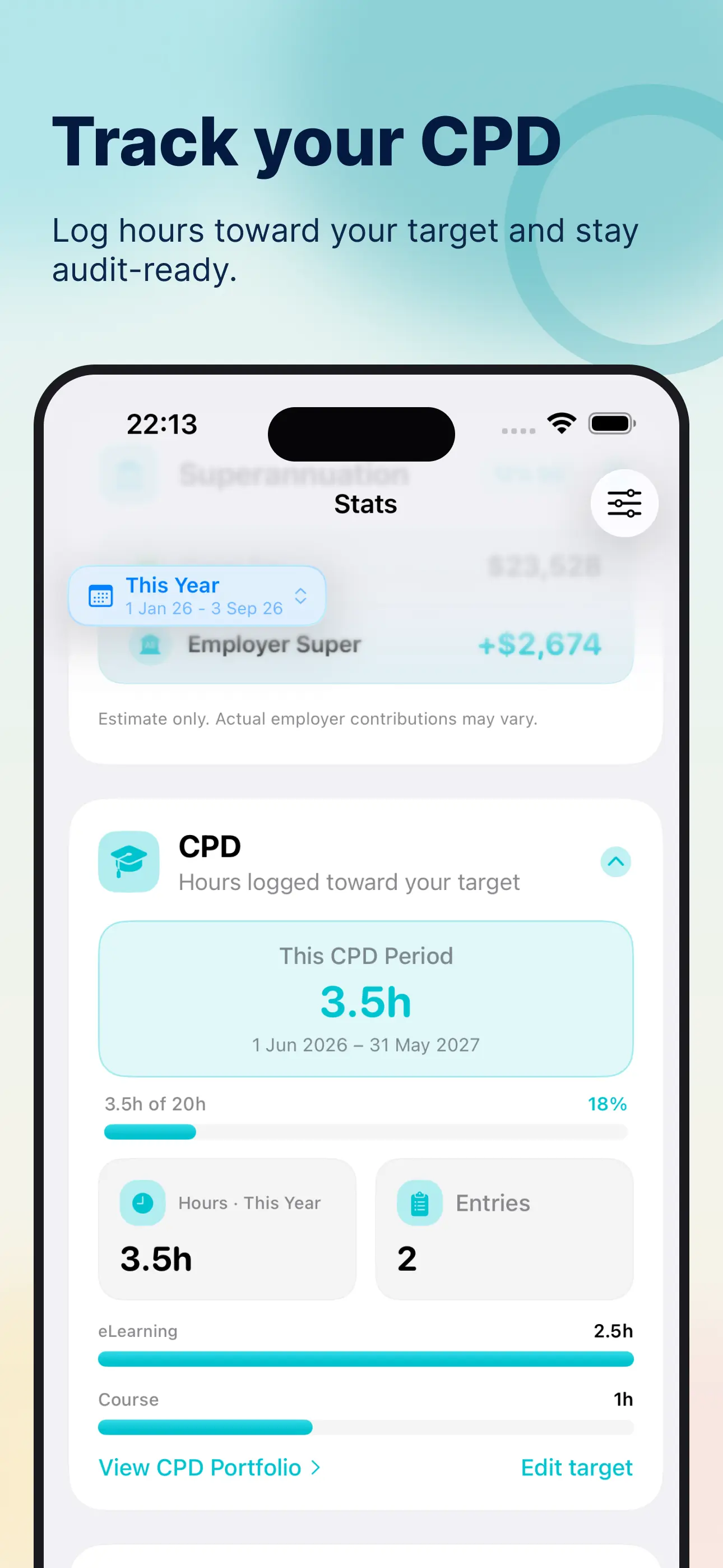 MyRoster app — Track your CPD