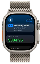 Today's shift with its shift wage on Apple Watch.