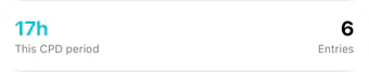 17 hours logged this CPD period across 6 entries.