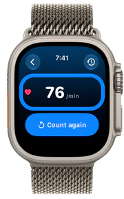 The Heart Rate Counter result on Apple Watch.