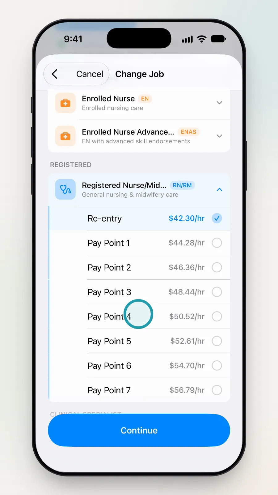 The Queensland pay points with Pay Point 4 being tapped.