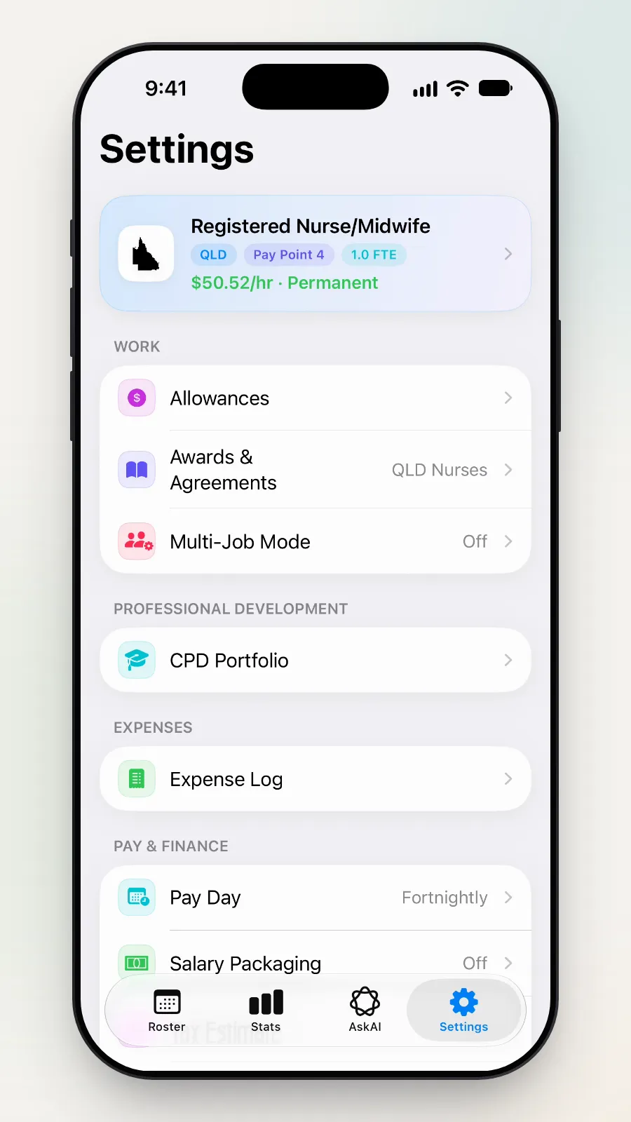 Settings, with the Multi-Job Mode row set to Off.