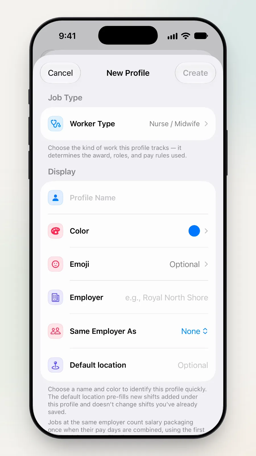 Worker Type kept as Nurse / Midwife.