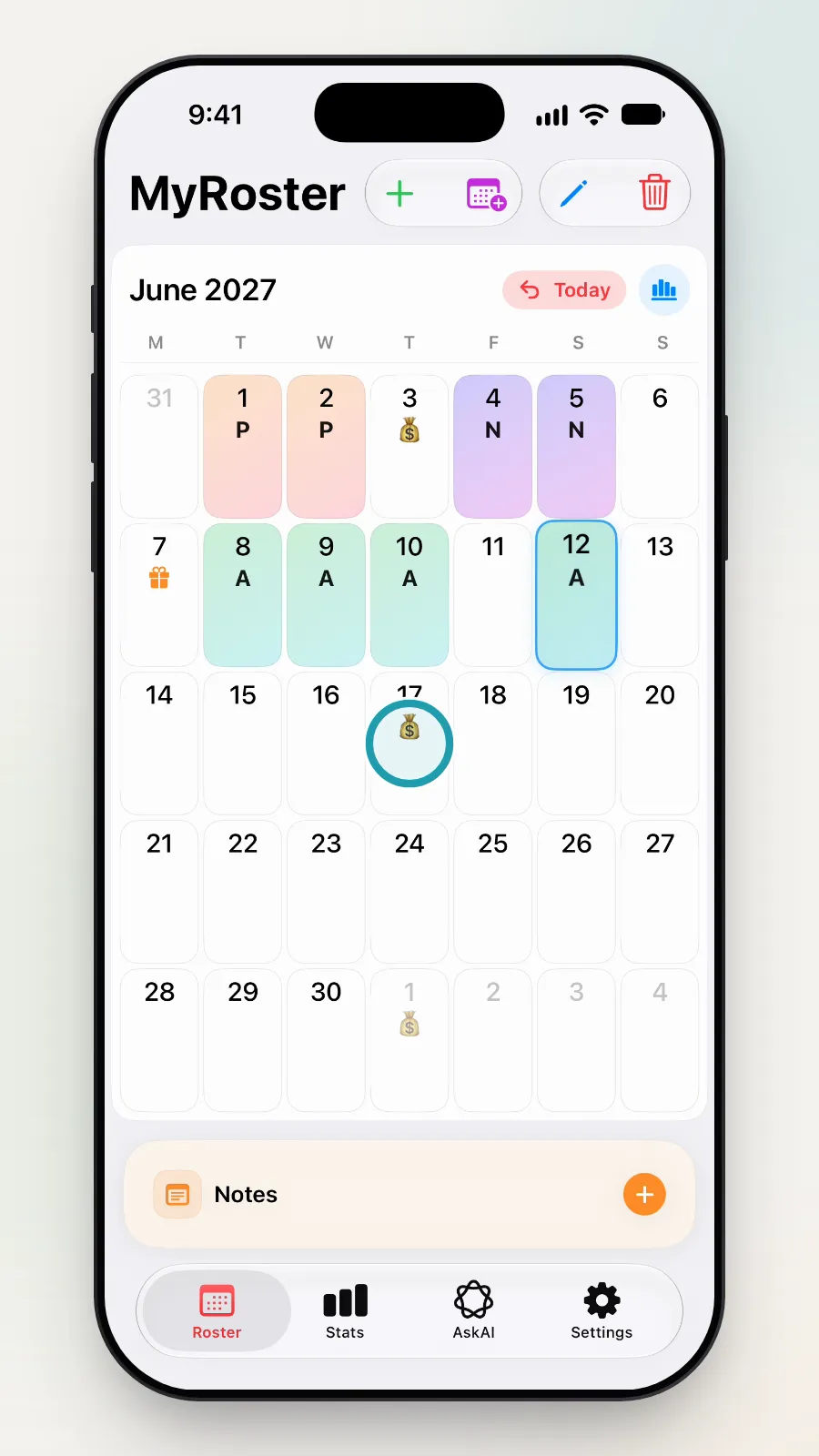 Thursday 17 June, a pay day, being tapped.